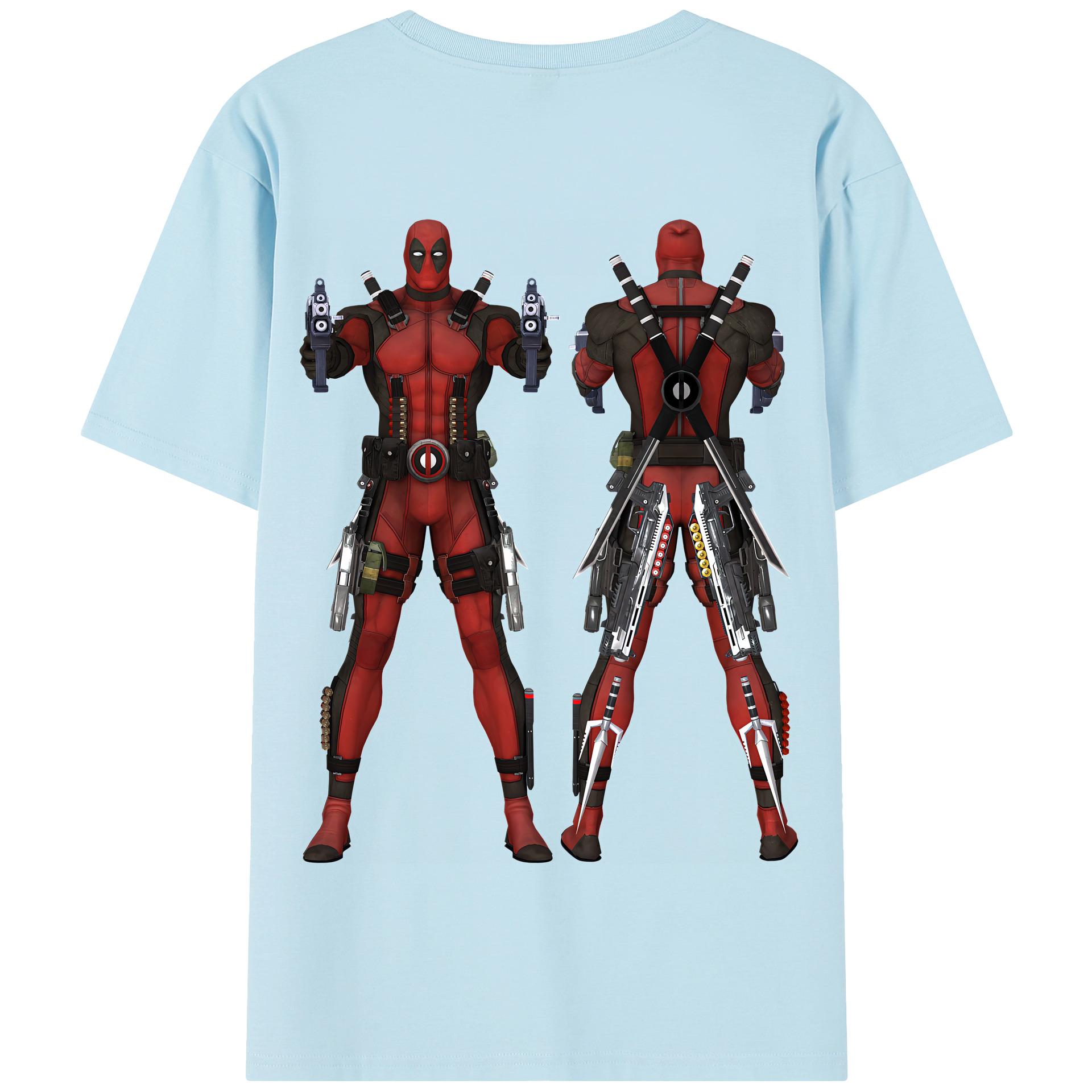 （画像用） Deadpool デッドプール 綿100％半袖Tシャツ（背面プリント）